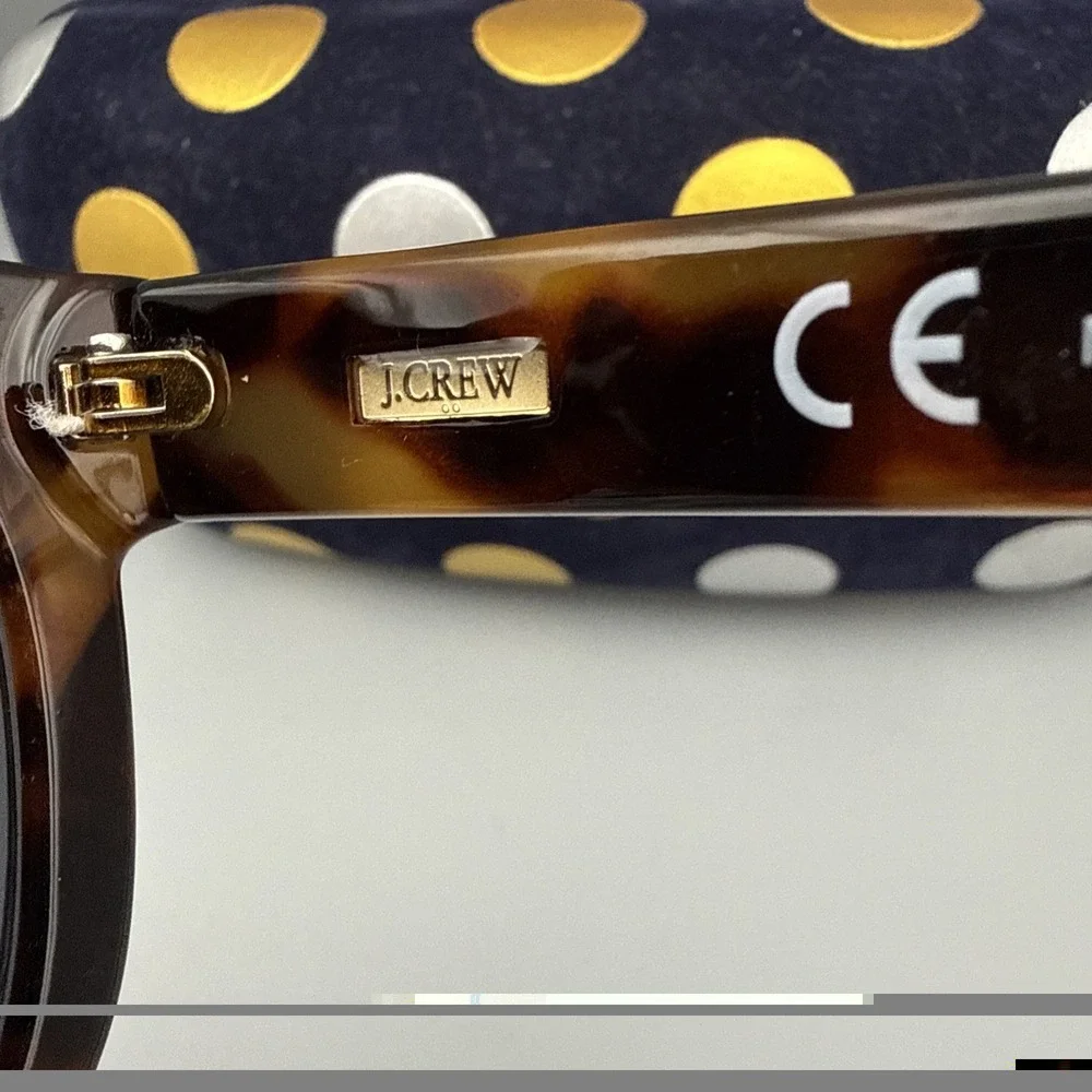 J Crew Authentic Poolside Oversized Sunglasses in Brown Tortoise BG010 & Case